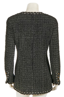 Lot 35 - A Chanel by Karl Lagerfeld grey and black tweed jacket, 1990s