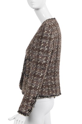 Lot 24 - A Chanel by Karl Lagerfeld grey and gold tweed jacket, late 1990s