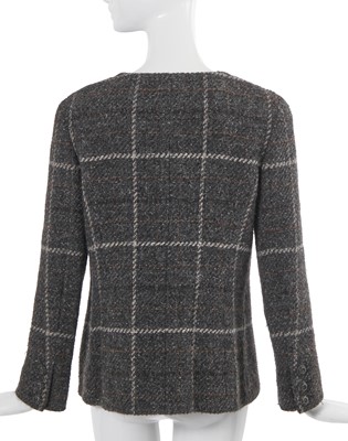Lot 22 - A Chanel by Karl Lagerfeld grey and brown checked tweed jacket, circa 2008