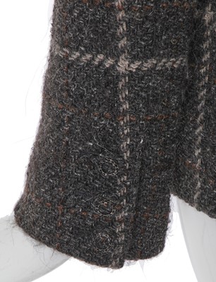 Lot 22 - A Chanel by Karl Lagerfeld grey and brown checked tweed jacket, circa 2008