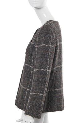 Lot 22 - A Chanel by Karl Lagerfeld grey and brown checked tweed jacket, circa 2008