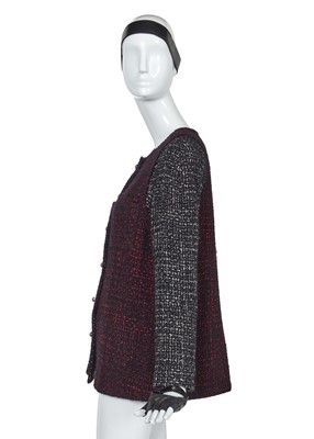 Lot 2 - A Chanel by Karl Lagerfeld black and red tweed jacket, 'Chanel Airspace' collection, Autumn-Winter 2017-18