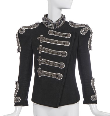 Lot 180 - A Balmain by Christophe Decarnin embellished black cotton jacket, Spring-Summer 2009