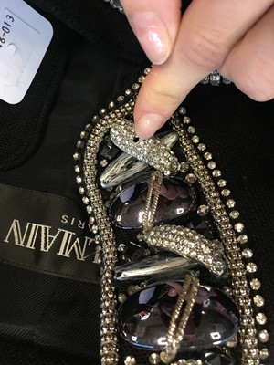 Lot 180 - A Balmain by Christophe Decarnin embellished black cotton jacket, Spring-Summer 2009