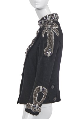 Lot 180 - A Balmain by Christophe Decarnin embellished black cotton jacket, Spring-Summer 2009