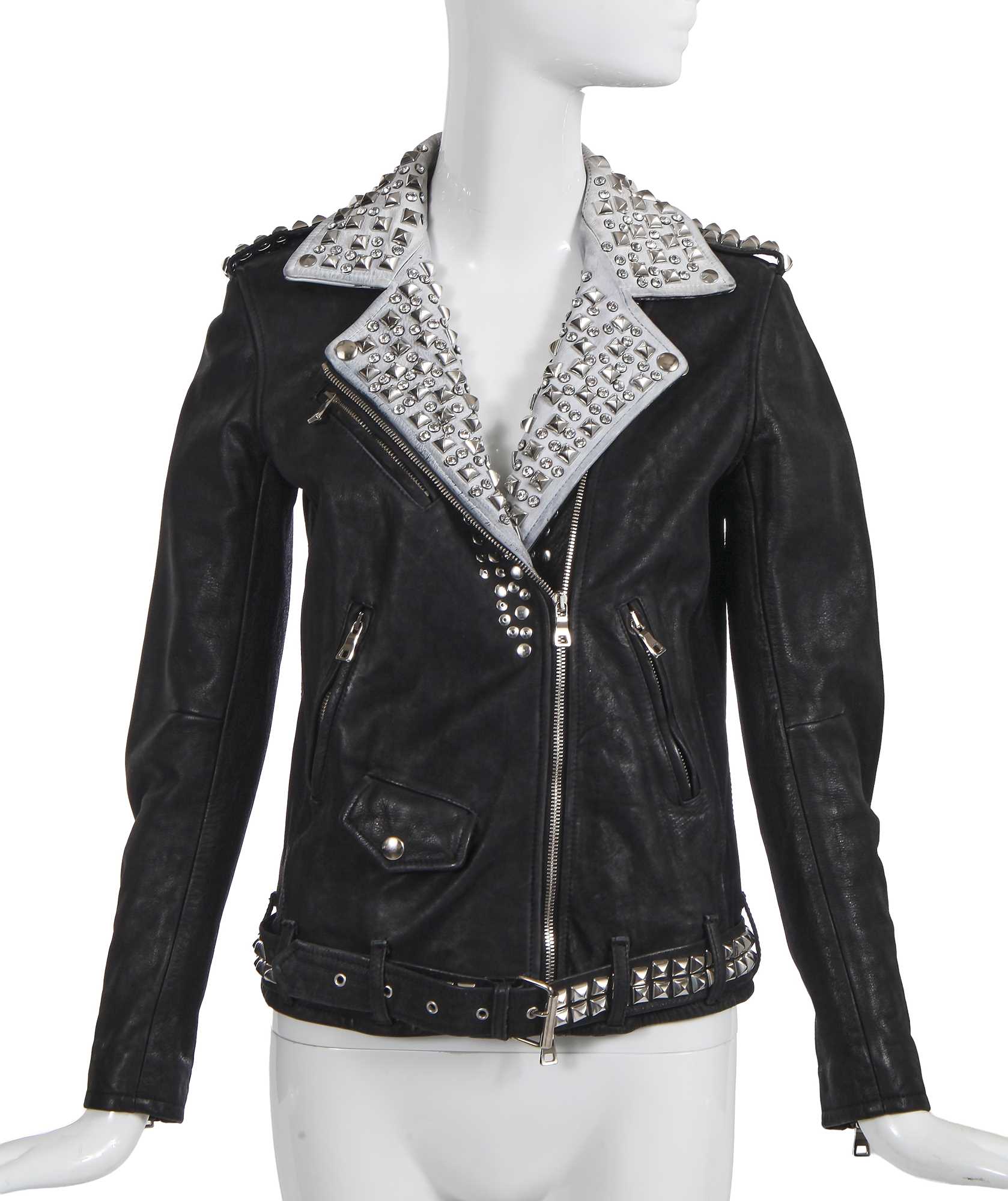 Lot 106 - A Balmain by Christophe Decarnin black leather jacket, Spring-Summer 2011