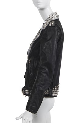 Lot 106 - A Balmain by Christophe Decarnin black leather jacket, Spring-Summer 2011