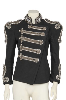 Lot 232 - A Balmain by Christophe Decarnin embellished black cotton jacket, Spring-Summer 2009