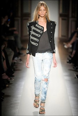 Lot 232 - A Balmain by Christophe Decarnin embellished black cotton jacket, Spring-Summer 2009