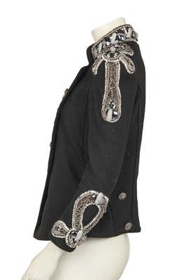 Lot 232 - A Balmain by Christophe Decarnin embellished black cotton jacket, Spring-Summer 2009