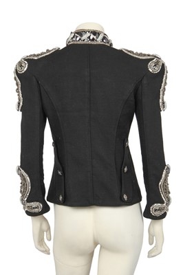 Lot 232 - A Balmain by Christophe Decarnin embellished black cotton jacket, Spring-Summer 2009
