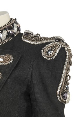 Lot 232 - A Balmain by Christophe Decarnin embellished black cotton jacket, Spring-Summer 2009