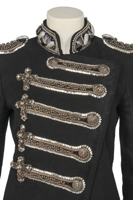 Lot 232 - A Balmain by Christophe Decarnin embellished black cotton jacket, Spring-Summer 2009