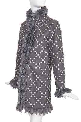 Lot 8 - A fine Chanel by Karl Lagerfeld felted grey wool coat, 'Paris-Bombay' collection, Métiers d'Art, Pre-Fall 2012