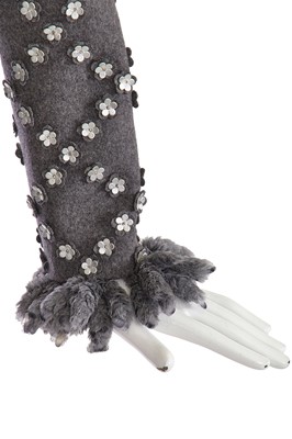 Lot 8 - A fine Chanel by Karl Lagerfeld felted grey wool coat, 'Paris-Bombay' collection, Métiers d'Art, Pre-Fall 2012