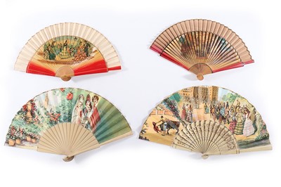 Lot 44 - A group of mainly printed Spanish fans,...
