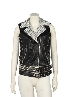 Lot 143 - A Balmain by Christophe Decarnin black leather motorcycle vest, Spring-Summer 2011