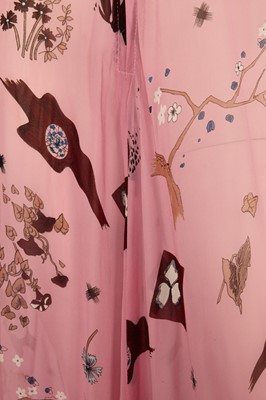 Lot 556 - A Thea Porter printed pink chiffon dress, 1970s