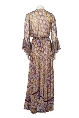 Lot 553 - A Thea Porter printed chiffon blouse and 'Gypsy' skirt, early 1970s
