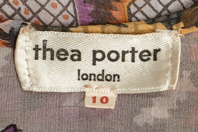 Lot 553 - A Thea Porter printed chiffon blouse and 'Gypsy' skirt, early 1970s