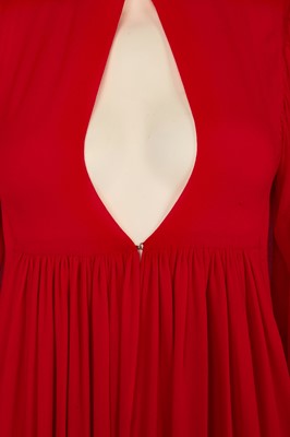 Lot 554 - A Thea Porter bright scarlet chiffon 'Faye' dress, 1970s