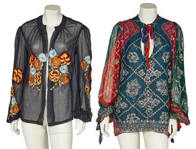 Lot 552 - Two Thea Porter embellished tops, 1970s