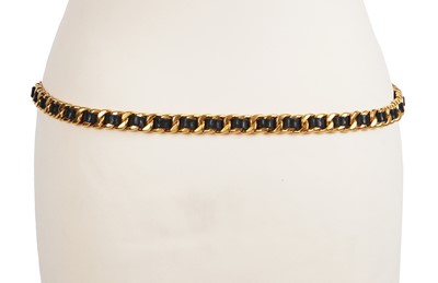 Lot 52 - A Chanel by Karl Lagerfeld gilt and leather chain belt, circa 1985
