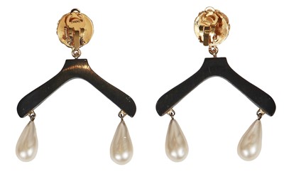 Lot 43 - A pair of Chanel by Karl Lagerfeld clothes hanger earrings, Autumn-Winter 1988-89
