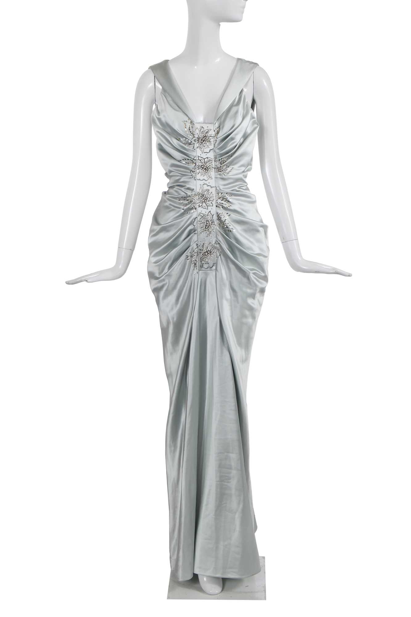 Lot 151 - A Christian Dior by John Galliano pale blue satin evening dress, commercial collection, 2007
