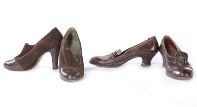 Lot 10 - Ten pairs of mainly brown leather/suede...