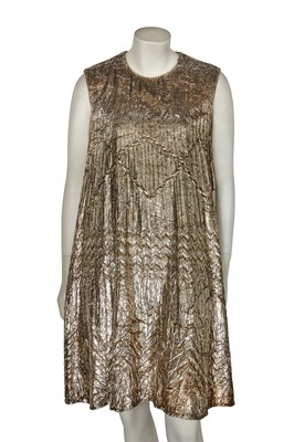 Lot 304 - A Gianni Versace gold lurex velvet swing dress, circa 1994
