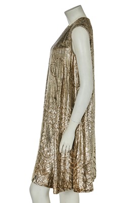 Lot 304 - A Gianni Versace gold lurex velvet swing dress, circa 1994