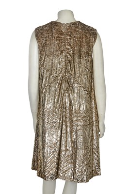 Lot 304 - A Gianni Versace gold lurex velvet swing dress, circa 1994