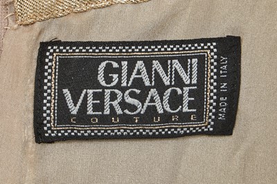 Lot 304 - A Gianni Versace gold lurex velvet swing dress, circa 1994