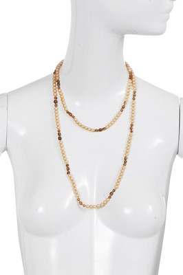 Lot 71 - A Gabrielle Chanel haute couture by Gripoix glass bead and faux pearl sautoir, 1970s