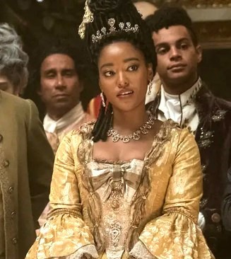 Lot 5 - Arsema Thomas 18th century style gown worn as Lady Agatha Danbury in the Netflix series 'Queen Charlotte - a Bridgerton Story', 2023