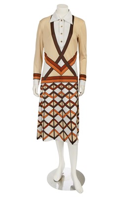 Lot 608 - A Roberta di Camerino trompe l'oeil printed jersey dress, 1970s