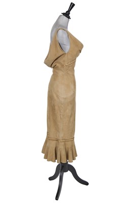 Lot 162 - A Christian Dior by John Galliano pale brown goat suede dress, pre-collection 2004