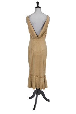 Lot 162 - A Christian Dior by John Galliano pale brown goat suede dress, pre-collection 2004