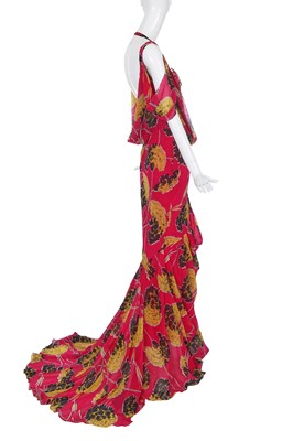 Lot 156 - A John Galliano carnation-print silk gown, 'Renee' collection, Autumn-Winter 2005-06
