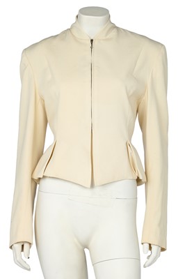 Lot 395 - A John Galliano cream wool jacket, 'Fencing' collection, Autumn-Winter 1990-91