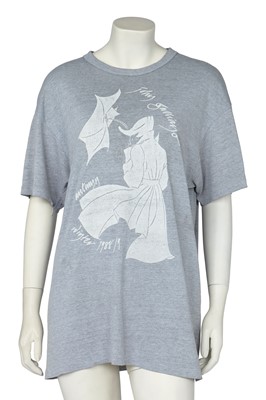 Lot 474 - A John Galliano printed grey melange cotton jersey t-shirt, 'Hairclips' collection, Autumn-Winter 1988-89