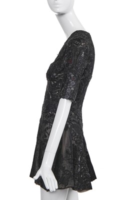 Lot 103 - Annabelle Neilson's Alexander McQueen by Sarah Burton beaded and embroidered black organza cocktail dress, Spring-Summer 2011