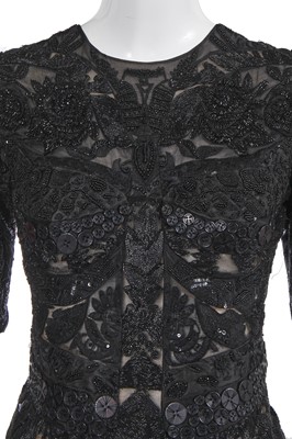 Lot 103 - Annabelle Neilson's Alexander McQueen by Sarah Burton beaded and embroidered black organza cocktail dress, Spring-Summer 2011
