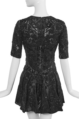 Lot 103 - Annabelle Neilson's Alexander McQueen by Sarah Burton beaded and embroidered black organza cocktail dress, Spring-Summer 2011