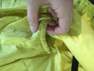 Lot 630 - An Hubert de Givenchy haute couture bright yellow damask satin jacket, circa 1963