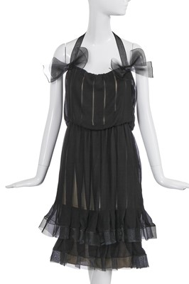 Lot 392 - A Christian Dior haute couture by Marc Bohan black chiffon cocktail dress, collection, Spring-Summer 1987