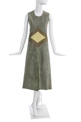 Lot 484 - A Pierre Cardin suede and leather dress, 1970