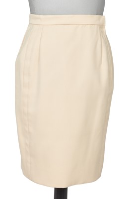 Lot 459 - An Hubert de Givenchy haute couture ivory wool cocktail suit, circa 1986