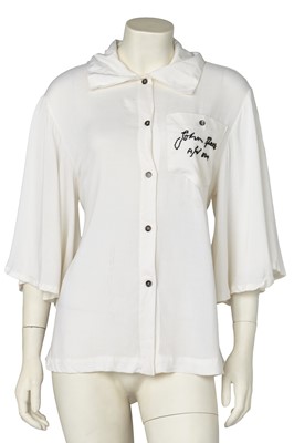 Lot 466 - A John Flett white viscose blouse, Autumn-Winter 1988-89